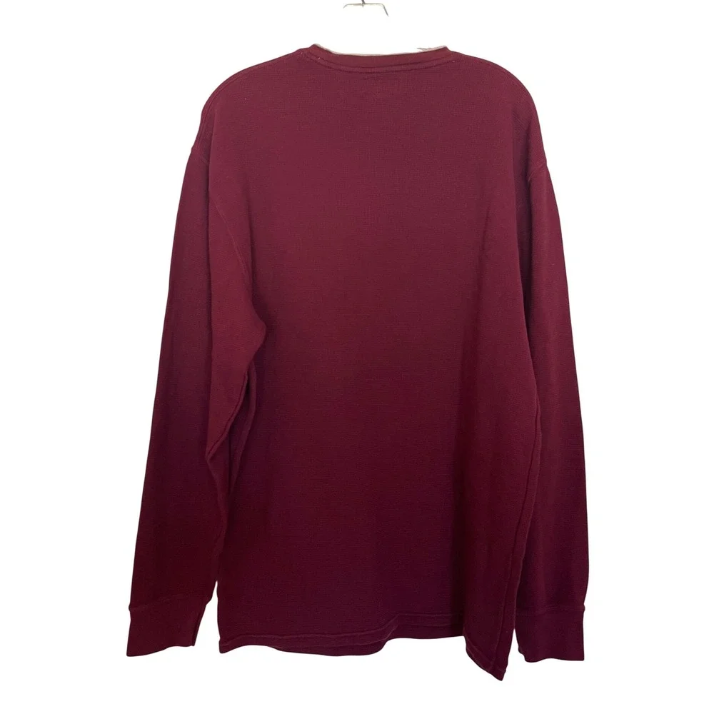 Polo Ralph Lauren Men's Waffle Knit Deep Red Long Sleeve Burgundy Brick 2xl